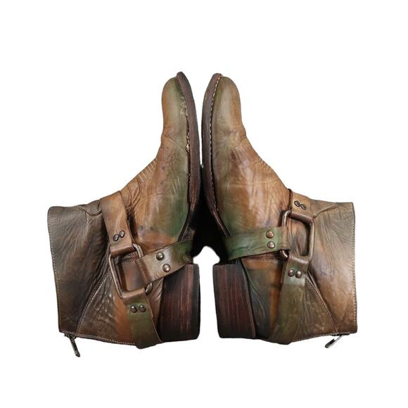 Freebird Boots Womens 10 Western Harness Zip Biker Distressed Leather FB-PLDIP - Picture 11 of 16